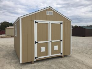 places to store lawn mower - utility shed